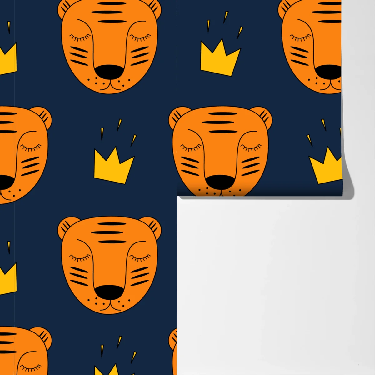 Fototapete verspieltes tiger-muster für kinderzimmer Fototapete verspieltes tiger-muster für kinderzimmer