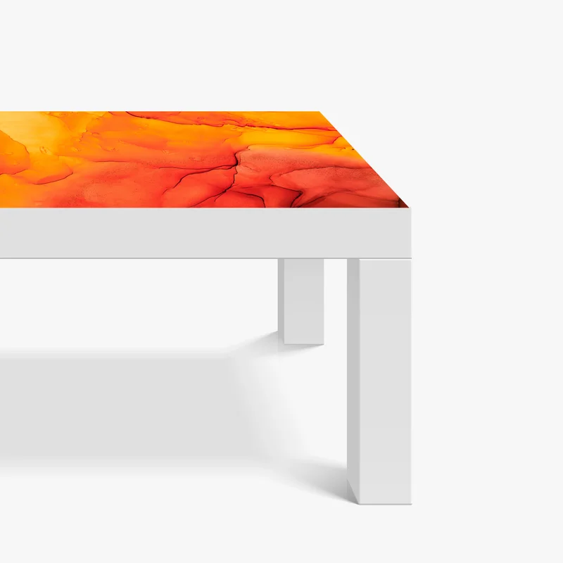 Tischaufkleber und Schreibtischaufkleber lebendige orange abstrakte alkoholkunst