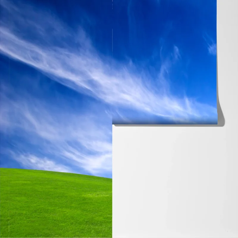 Fototapete sonnige grüne wiese unter blauem himmel Fototapete sonnige grüne wiese unter blauem himmel