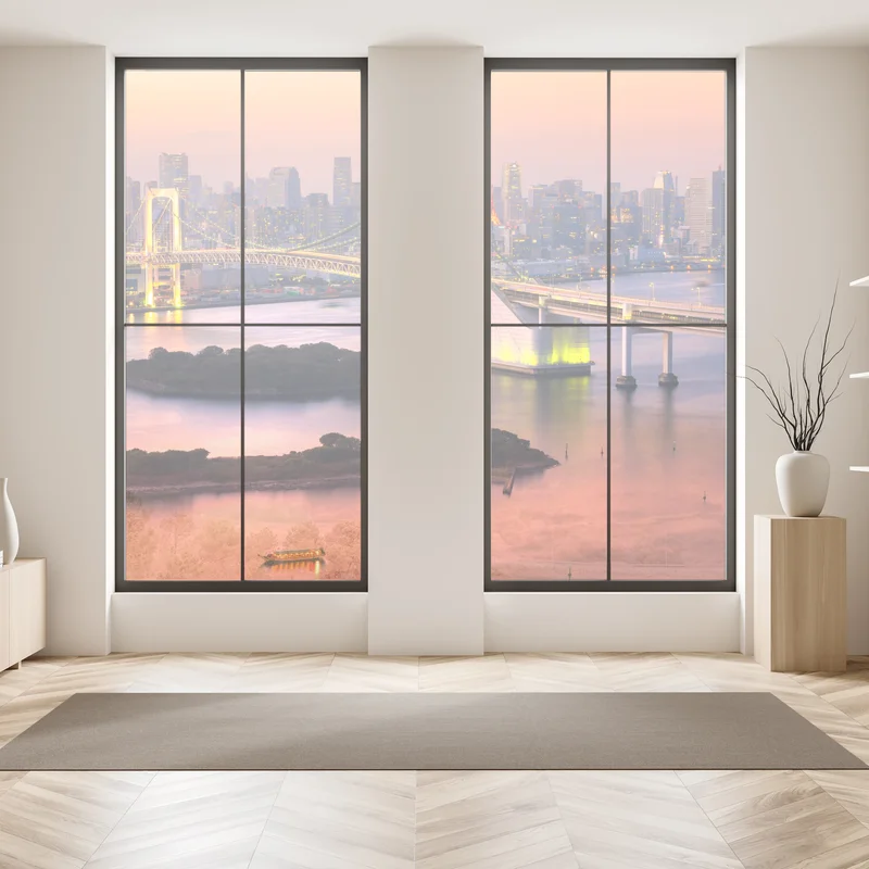 Fensteraufkleber Tokio skyline bei sonnenuntergang