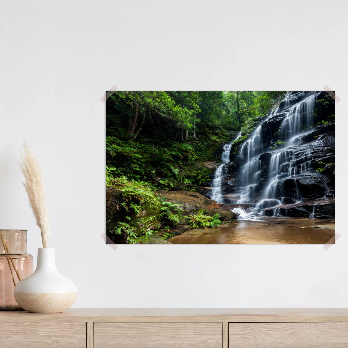 Poster ruhiger wasserfall im wald Poster ruhiger wasserfall im wald