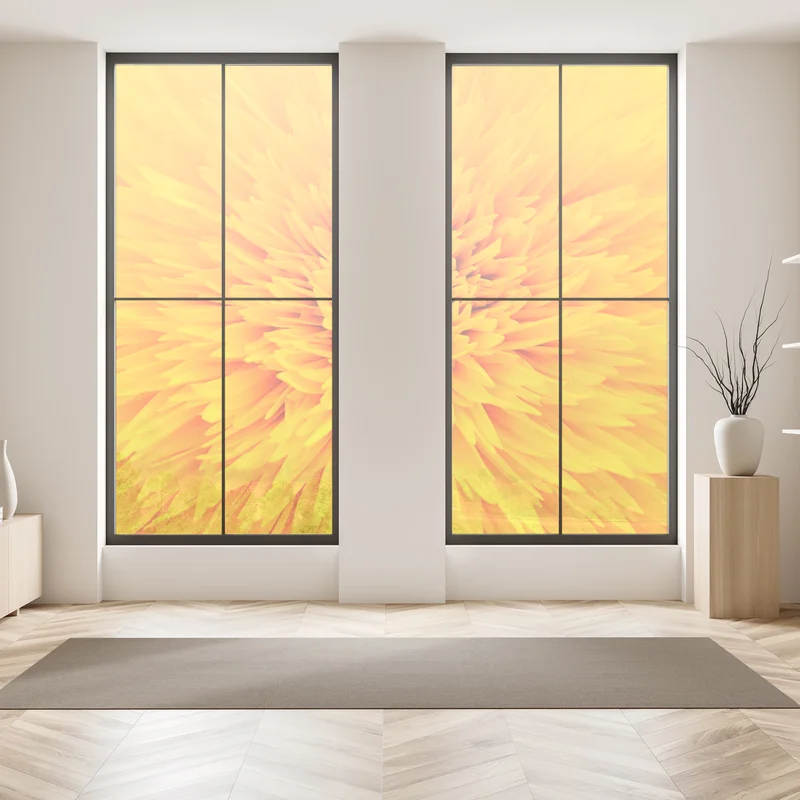 Fensteraufkleber strahlende sonnenblume nahaufnahme Fensteraufkleber strahlende sonnenblume nahaufnahme