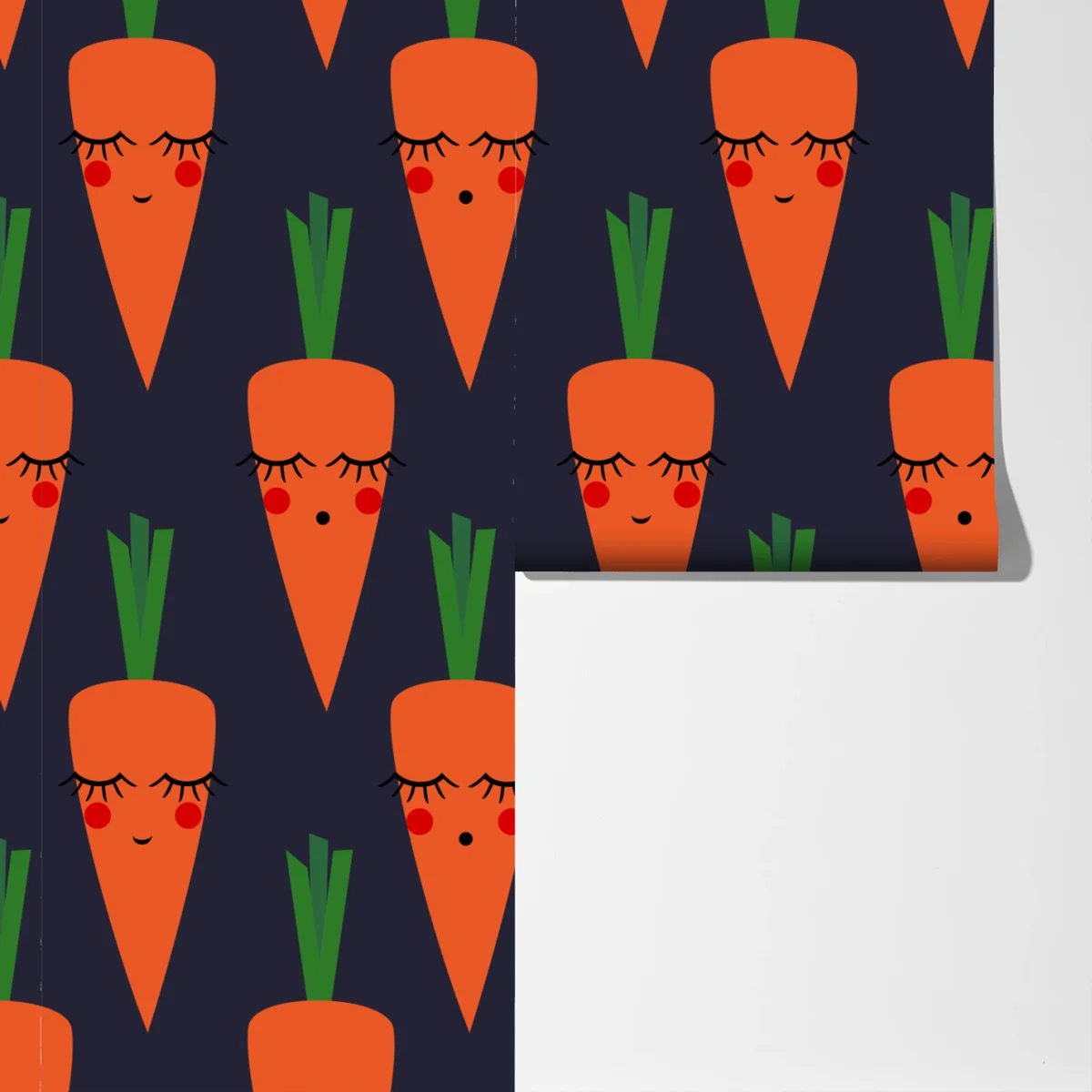 Fototapete niedliches karottenmuster für kinder Fototapete niedliches karottenmuster für kinder