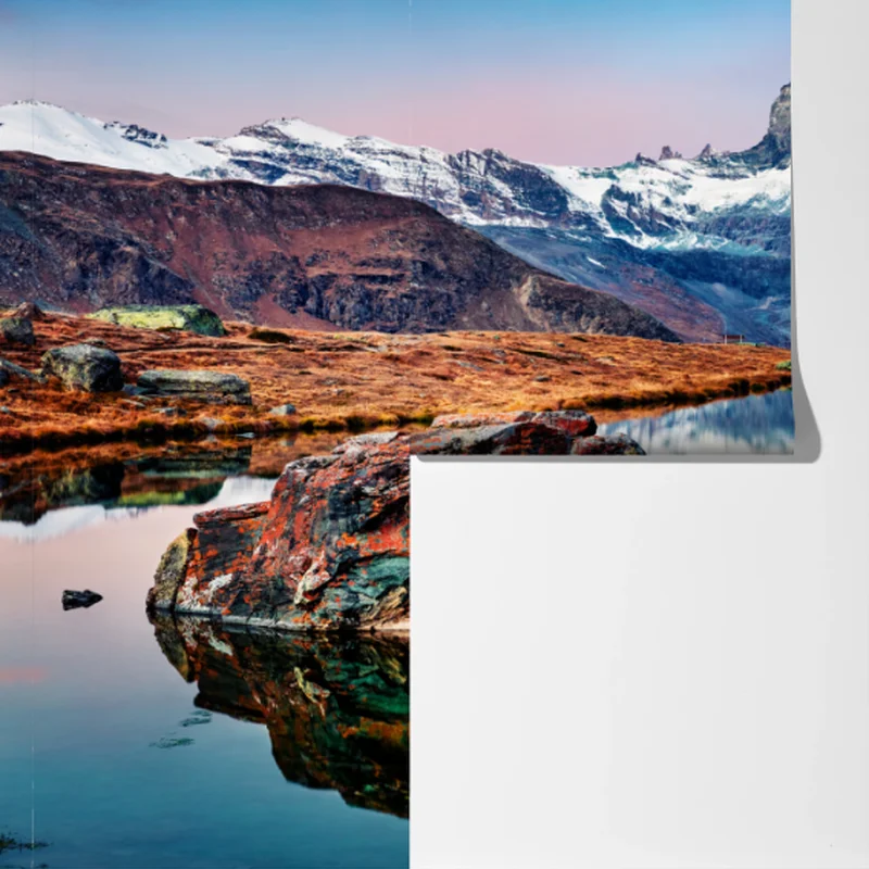 Fototapete spiegelung am Matterhorn bei sonnenaufgang Fototapete spiegelung am Matterhorn bei sonnenaufgang