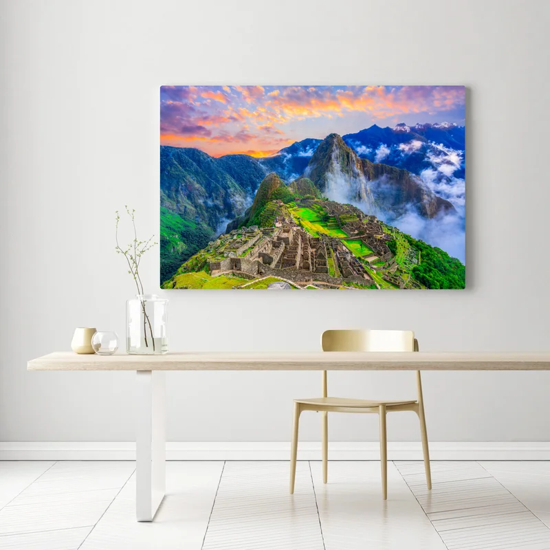 Leinwandbild sonnenuntergang über Machu Picchu antike Inka-zitadelle Leinwandbild sonnenuntergang über Machu Picchu antike Inka-zitadelle