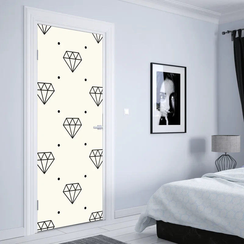 Türaufkleber minimalistisches diamantenmuster mit punkten Türaufkleber minimalistisches diamantenmuster mit punkten
