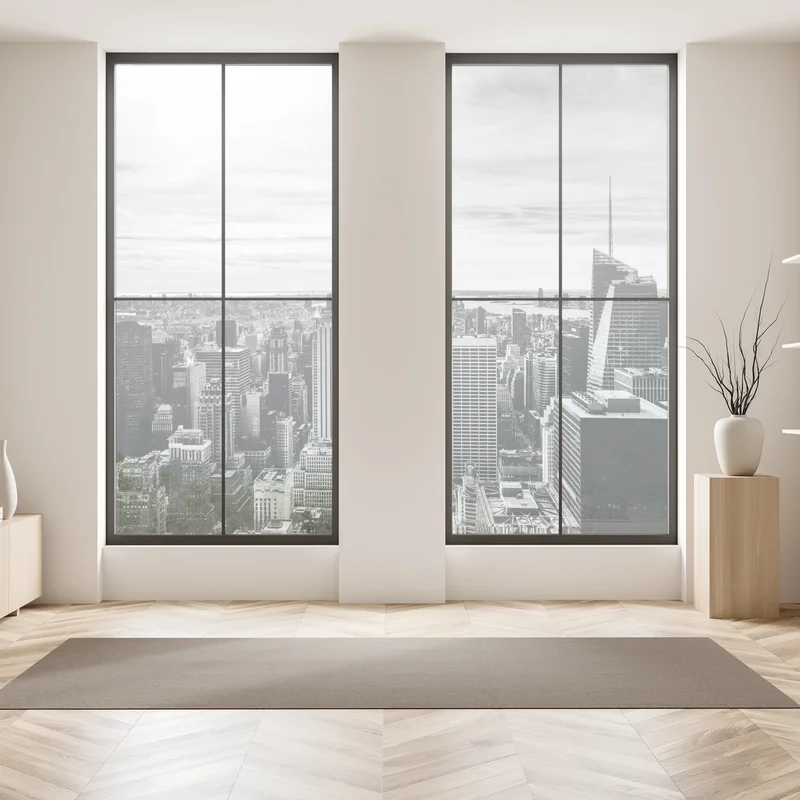 Fensteraufkleber panorama von New York in graustufen