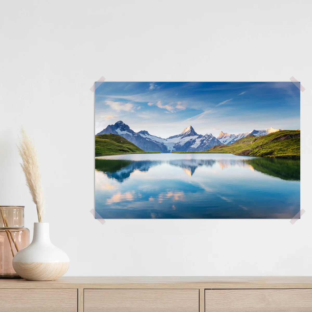 Poster majestätische Alpen-reflexion am Bachalpsee Poster majestätische Alpen-reflexion am Bachalpsee