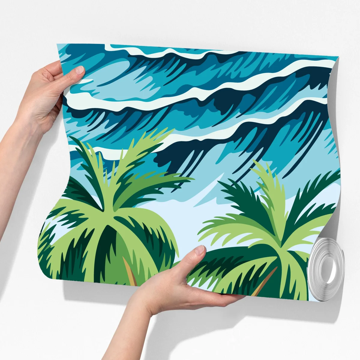 Fototapeta tropikalna wyspa i fale Fototapeta tropikalna wyspa i fale