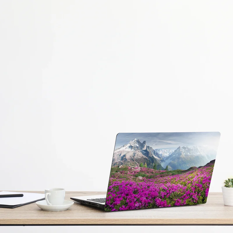 Laptop-Aufkleber alpine rhododendronwiese bei Mont Blanc