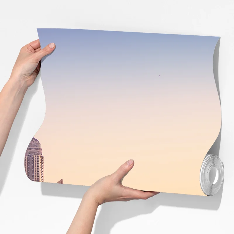 Fototapeta Dubaj panorama miasta o zachodzie słońca Fototapeta Dubaj panorama miasta o zachodzie słońca