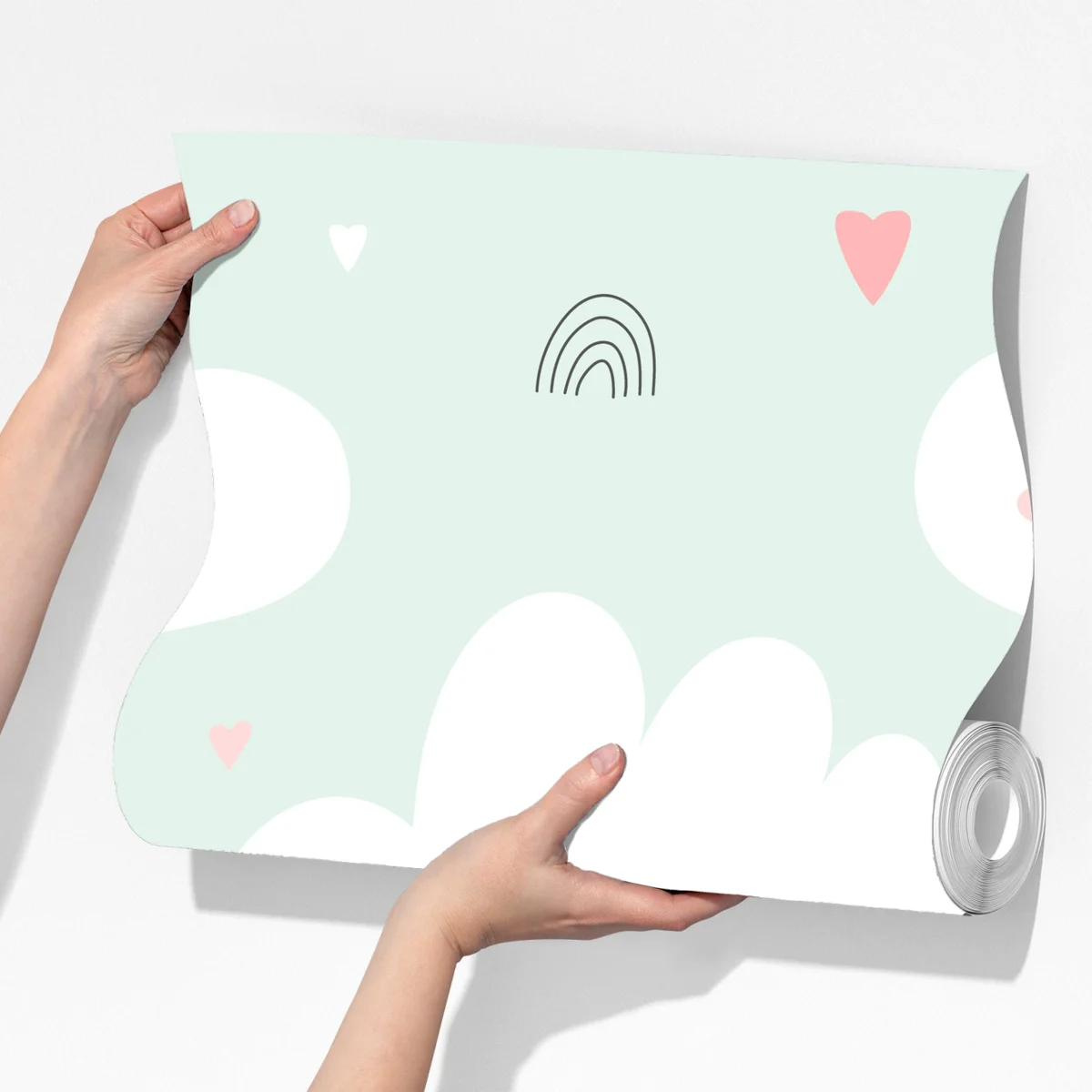 Fototapete lächelnde wolken pastellmuster fürs kinderzimmer Fototapete lächelnde wolken pastellmuster fürs kinderzimmer