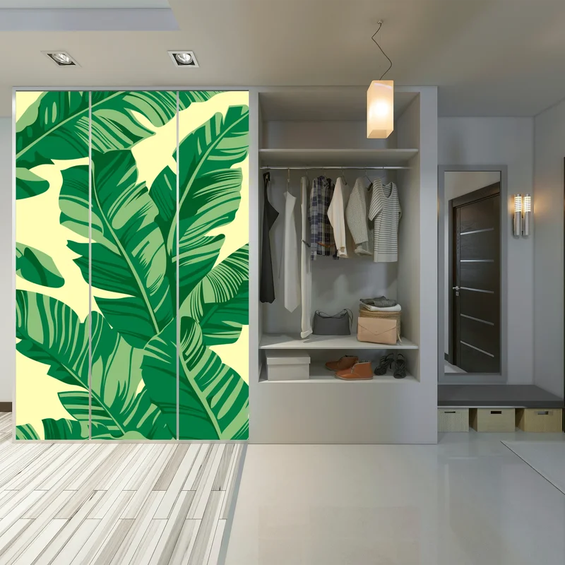 Schrankaufkleber tropisches muster mit bananenblättern Schrankaufkleber tropisches muster mit bananenblättern