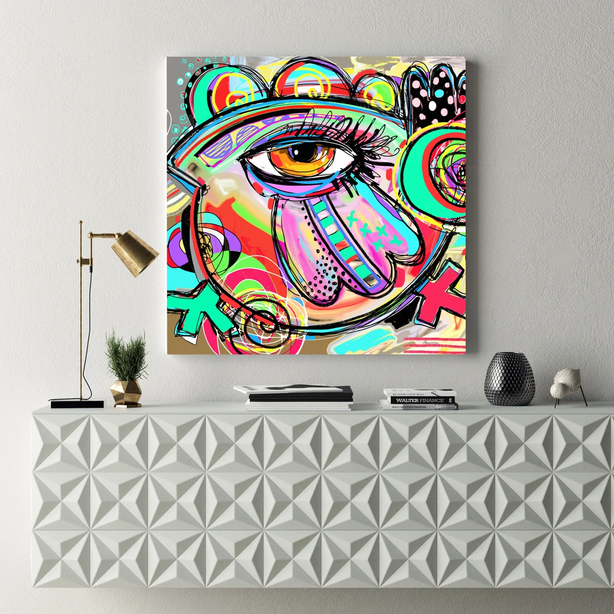 Leinwandbild lebhaftes abstraktes auge im pop-art stil Leinwandbild lebhaftes abstraktes auge im pop-art stil