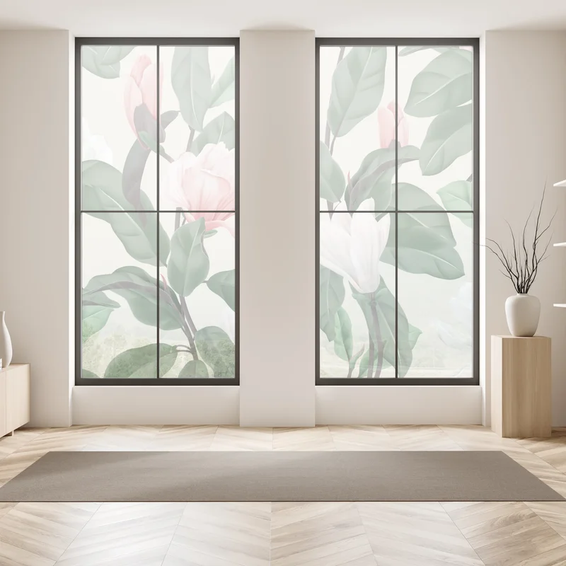 Fensteraufkleber pastell magnolienmuster