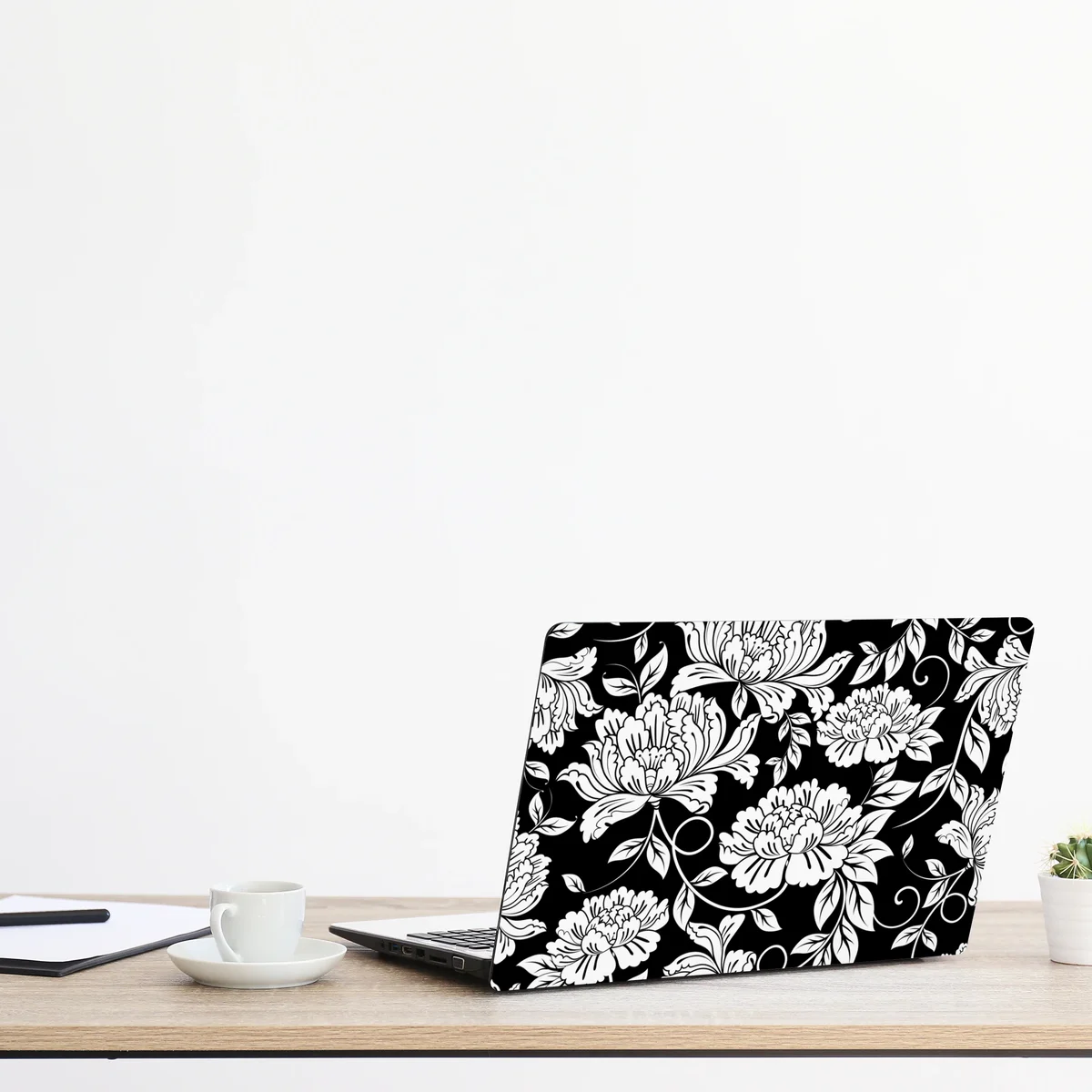 Laptop-Aufkleber monochromes blumenmuster Laptop-Aufkleber monochromes blumenmuster