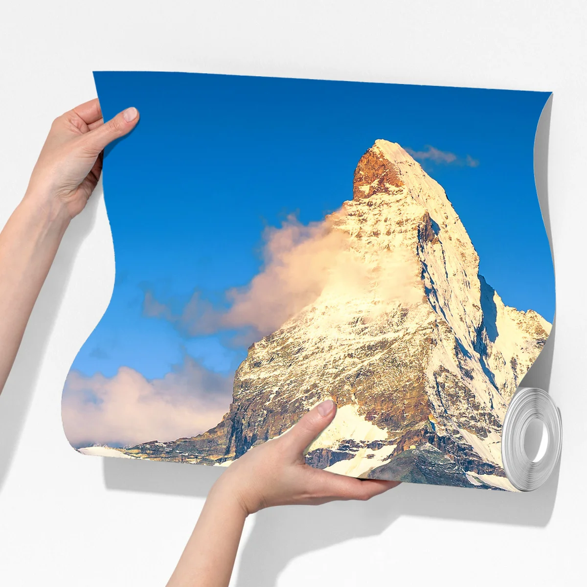 Fototapete majestätisches Matterhorn gespiegelt im alpensee Fototapete majestätisches Matterhorn gespiegelt im alpensee