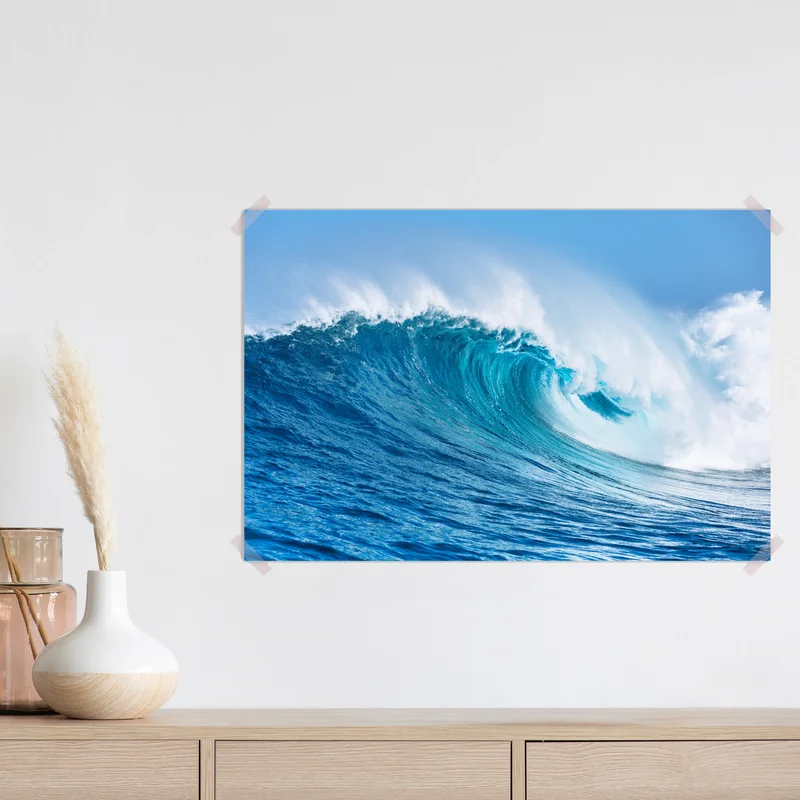 Poster majestätische türkisfarbene ozeanwelle Poster majestätische türkisfarbene ozeanwelle