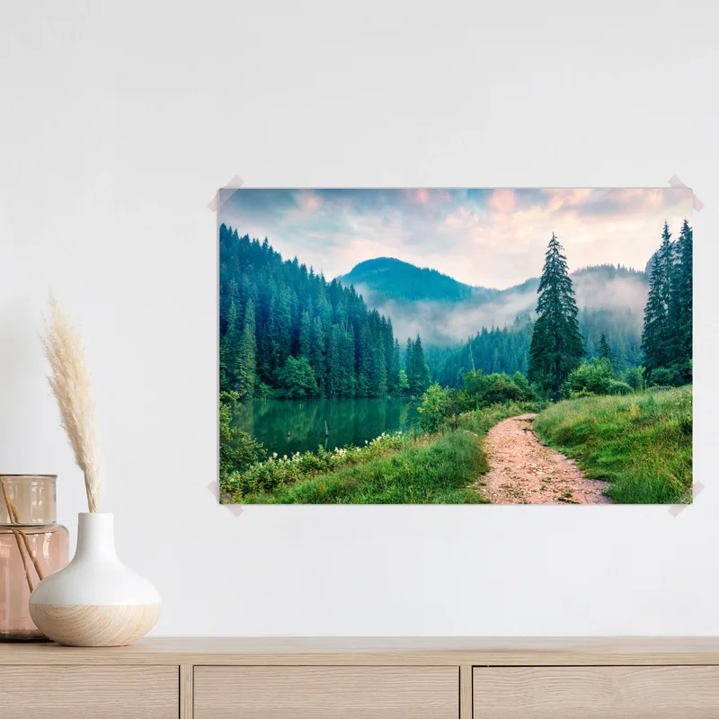 Poster nebliger morgen am Lacu Roșu Poster nebliger morgen am Lacu Roșu