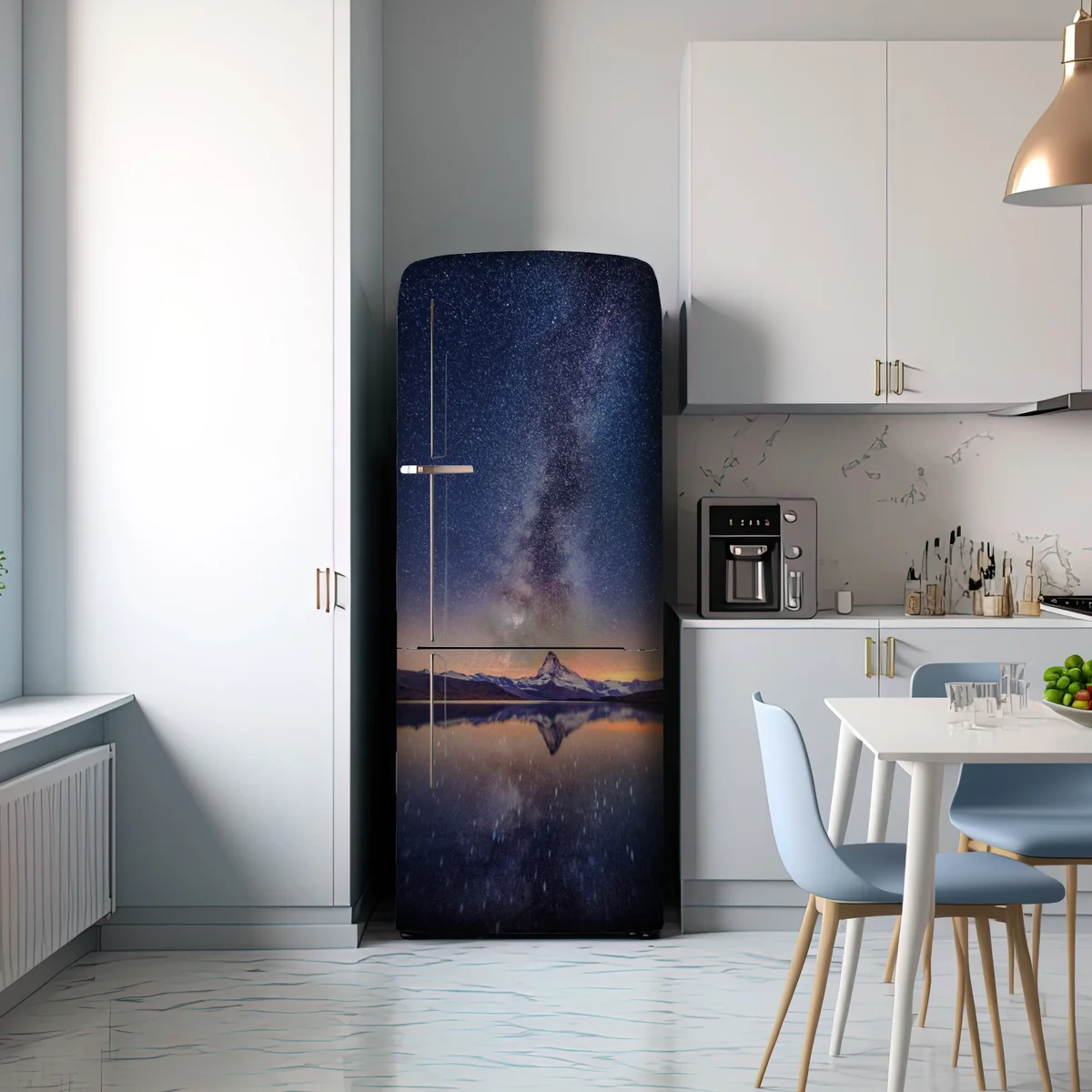 Kühlschrankaufkleber milchstraße über alpengipfel gespiegelt im see Kühlschrankaufkleber milchstraße über alpengipfel gespiegelt im see