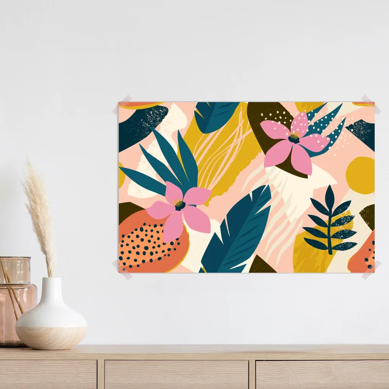 Poster tropisches abstraktes blumenmotiv Poster tropisches abstraktes blumenmotiv