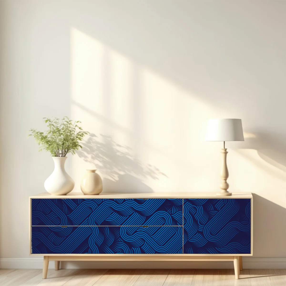 Repositionierbarer Aufkleber tiefblaues abstraktes linienmuster Repositionierbarer Aufkleber tiefblaues abstraktes linienmuster