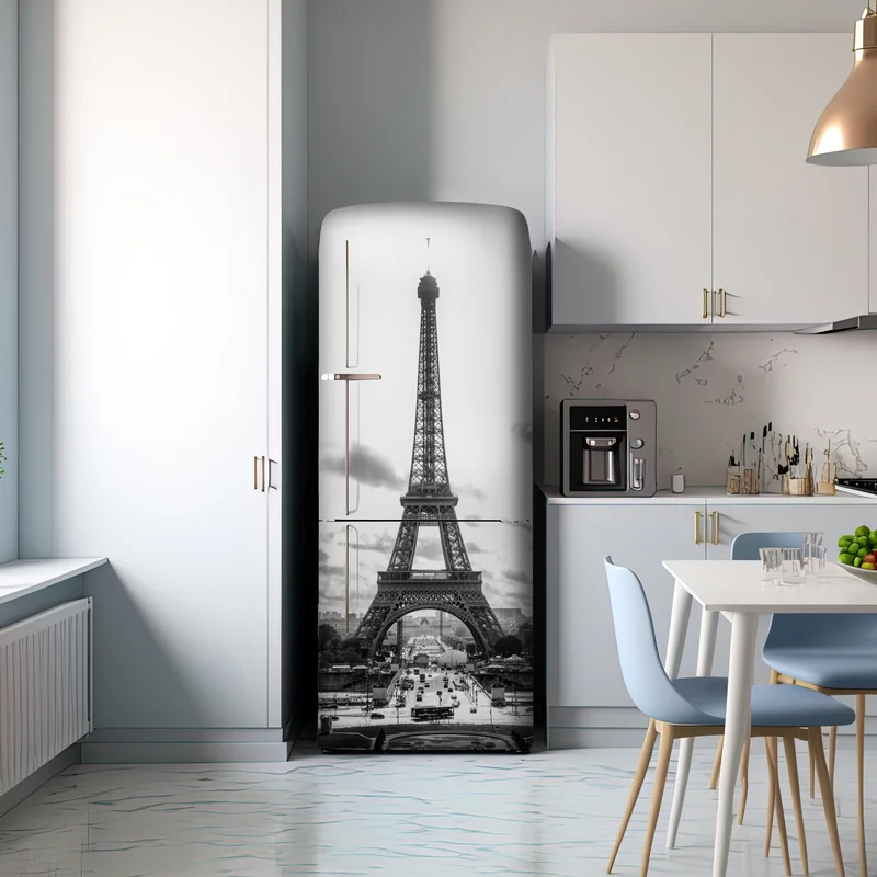 Kühlschrankaufkleber Paris Eiffelturm in monochrom