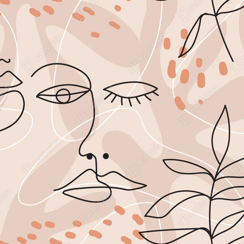 Leinwandbild pastell linienzeichnungen gesichter Leinwandbild pastell linienzeichnungen gesichter