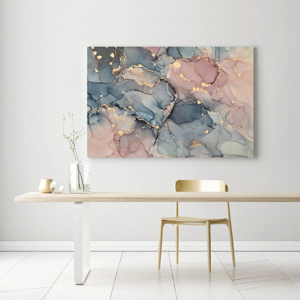 Leinwandbild zarte pastell-flüssigmarmor mit goldadern Leinwandbild zarte pastell-flüssigmarmor mit goldadern