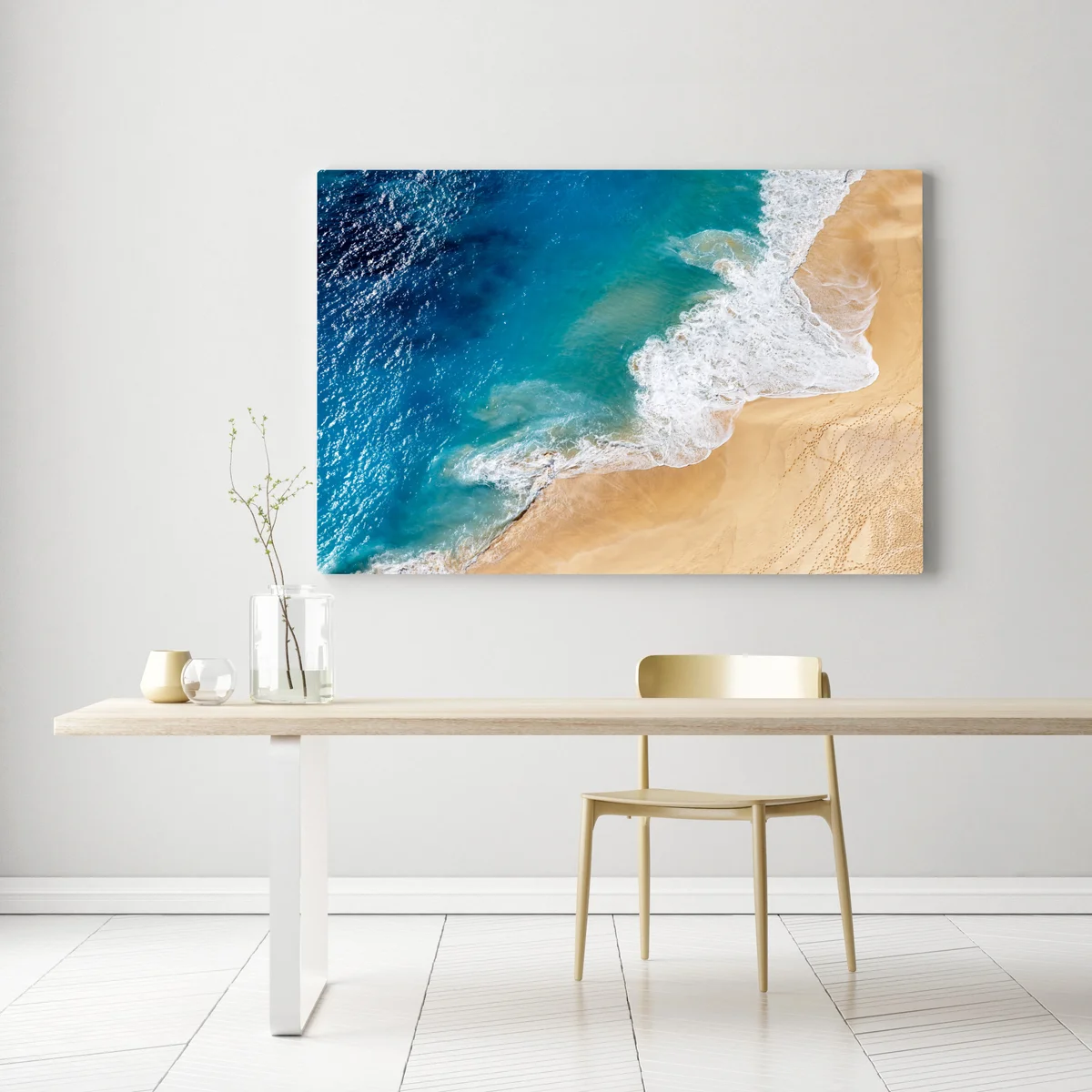 Leinwandbild luftaufnahme türkisfarbener strand Leinwandbild luftaufnahme türkisfarbener strand