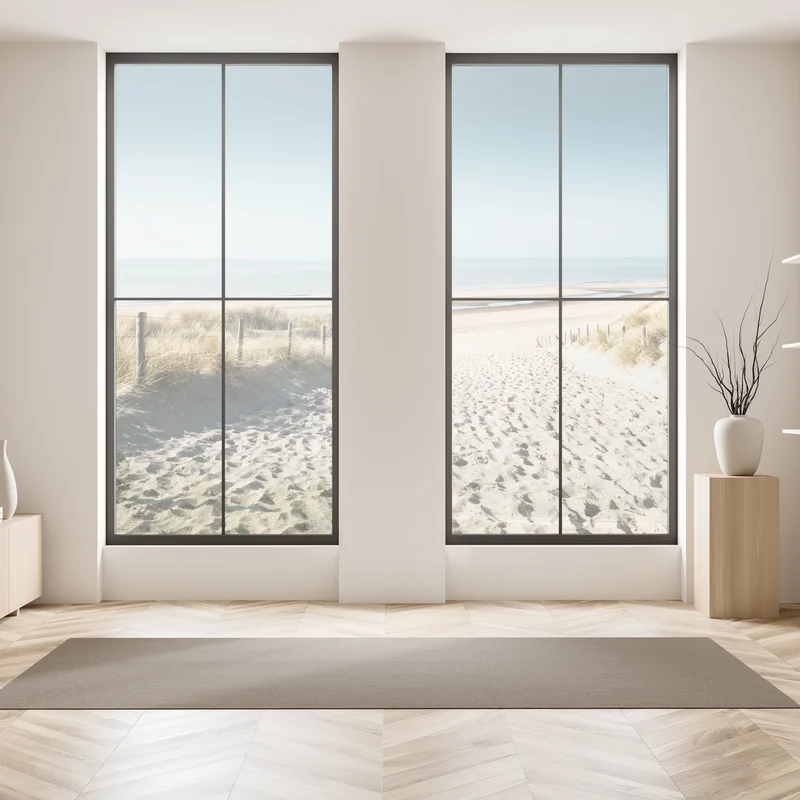 Fensteraufkleber sanddünen und ruhige Nordsee bei Noordwijk