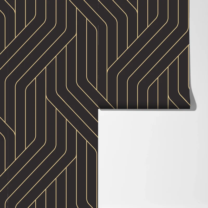 Fototapete geometrisches art deco muster in schwarz und gold Fototapete geometrisches art deco muster in schwarz und gold