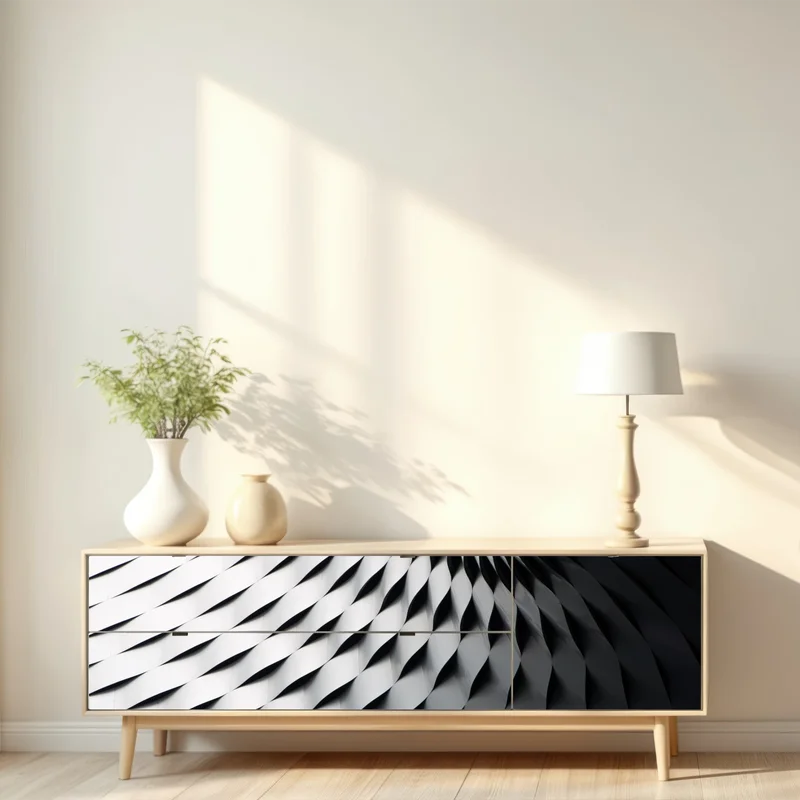 Repositionierbarer Aufkleber monochromes geometrisches metallmuster