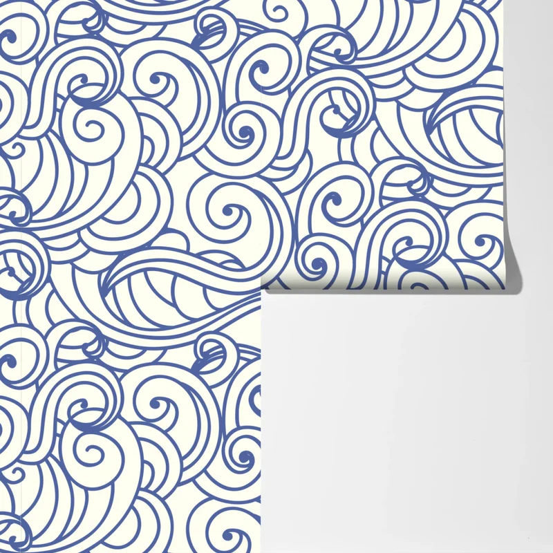 Fototapete nahtloses blaues wirbelmuster Fototapete nahtloses blaues wirbelmuster