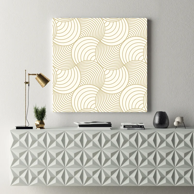 Leinwandbild goldenes art deco kreismuster Leinwandbild goldenes art deco kreismuster