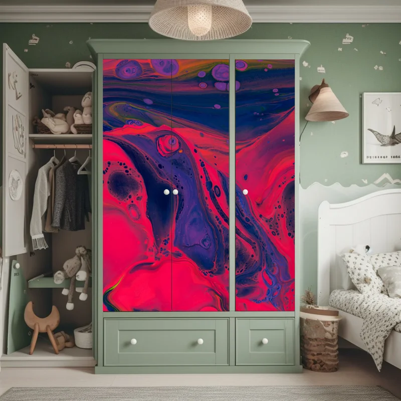 Schrankaufkleber leuchtende pinke abstrakte flüssige kunst Schrankaufkleber leuchtende pinke abstrakte flüssige kunst