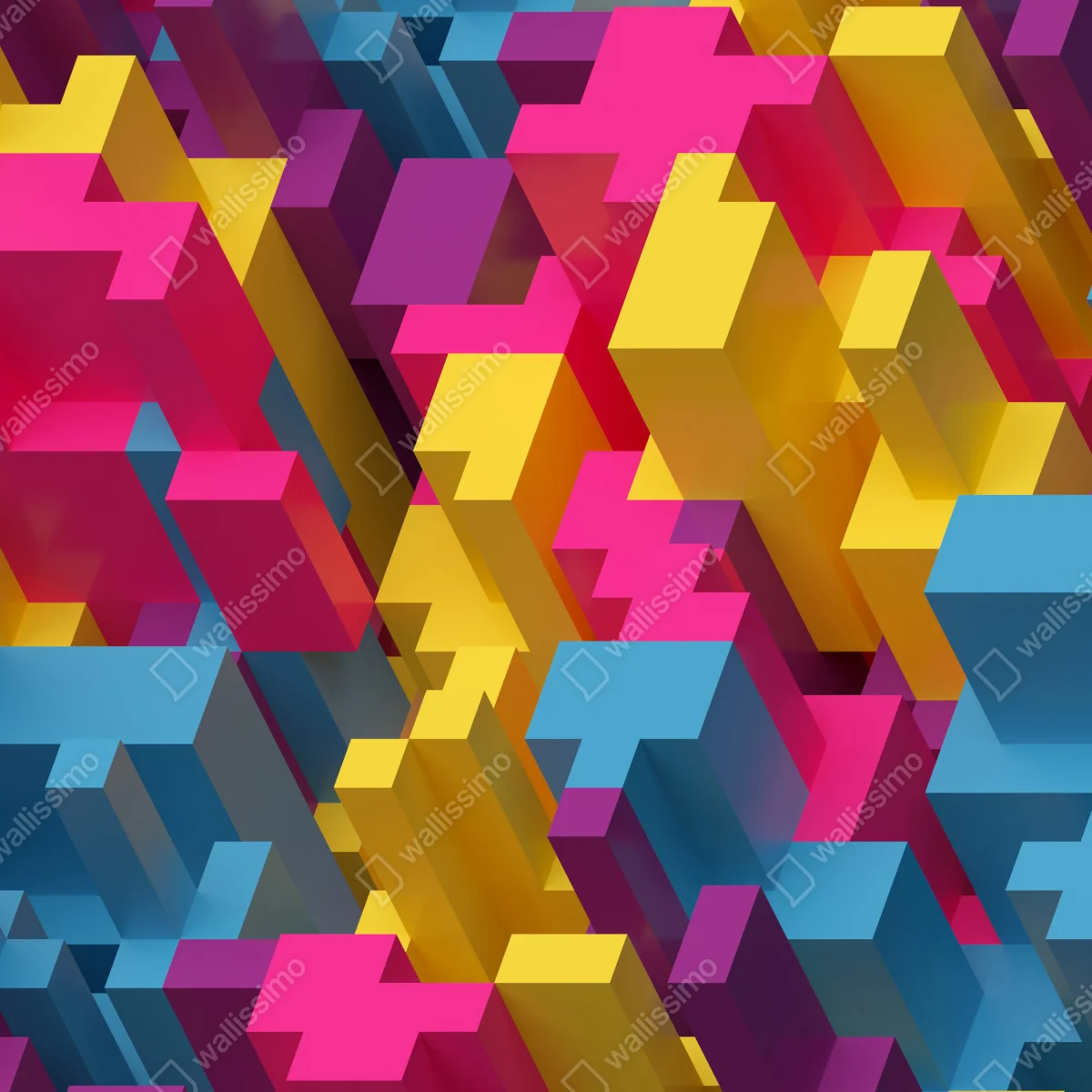 Fensteraufkleber buntes 3d-voxel-muster Fensteraufkleber buntes 3d-voxel-muster