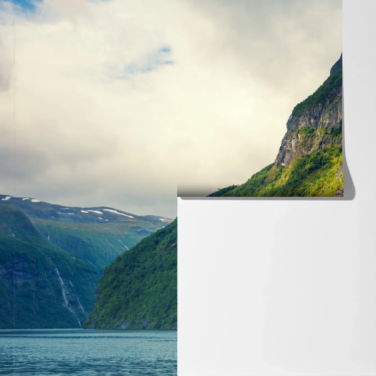 Fototapete wasserfälle an fjordklippen Fototapete wasserfälle an fjordklippen