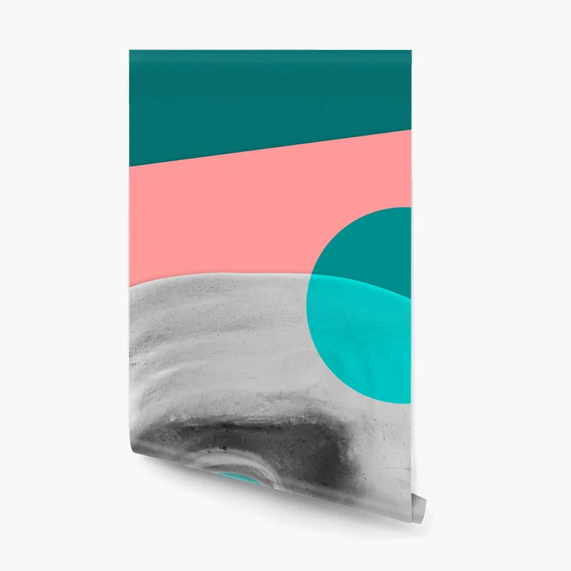 Fototapete abstrakte klassische maske in türkis und rosa Fototapete abstrakte klassische maske in türkis und rosa