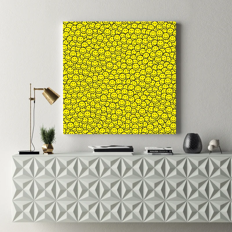 Leinwandbild fröhliches smiley muster Leinwandbild fröhliches smiley muster