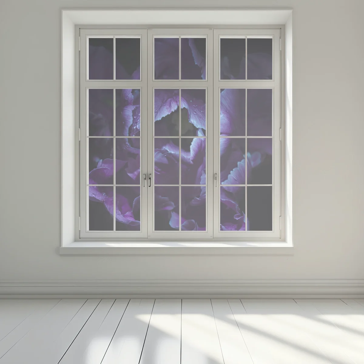 Fensteraufkleber lila tulpe im ultravioletten licht Fensteraufkleber lila tulpe im ultravioletten licht