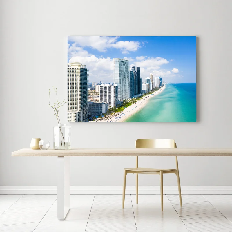 Leinwandbild türkisfarbene strand-skyline Leinwandbild türkisfarbene strand-skyline