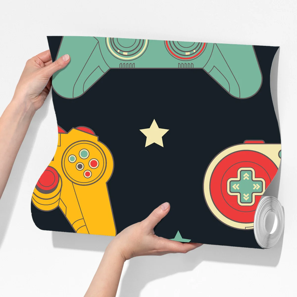 Fototapete retro gamecontroller muster Fototapete retro gamecontroller muster