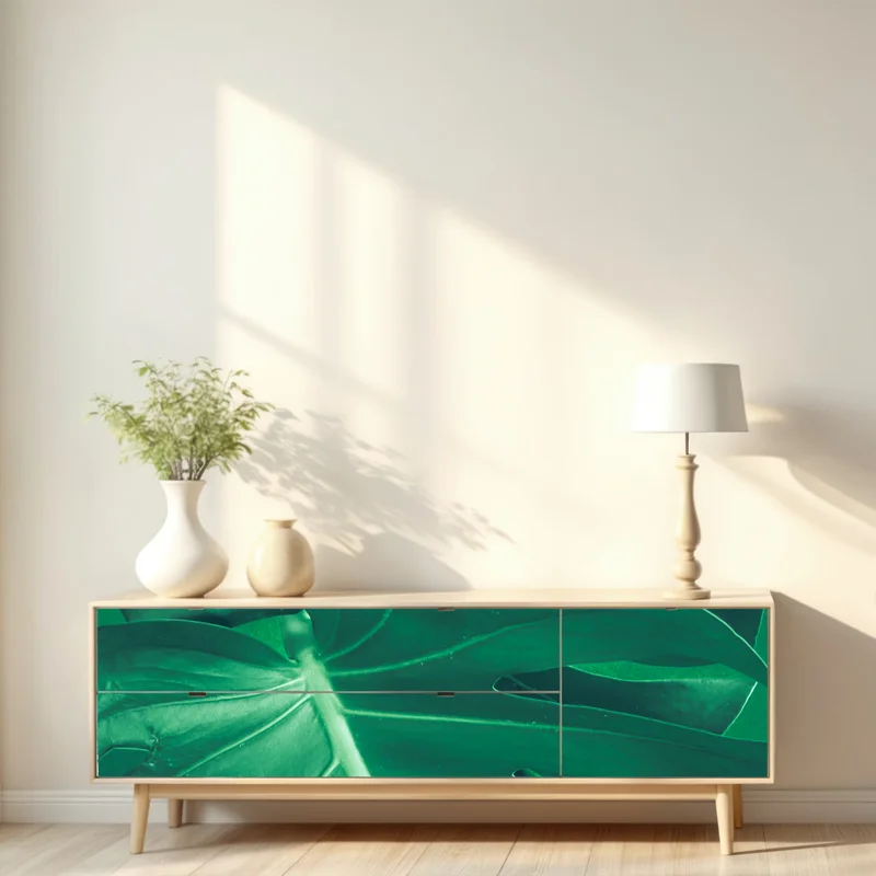 Repositionierbarer Aufkleber prächtiges monstera-blatt nahaufnahme