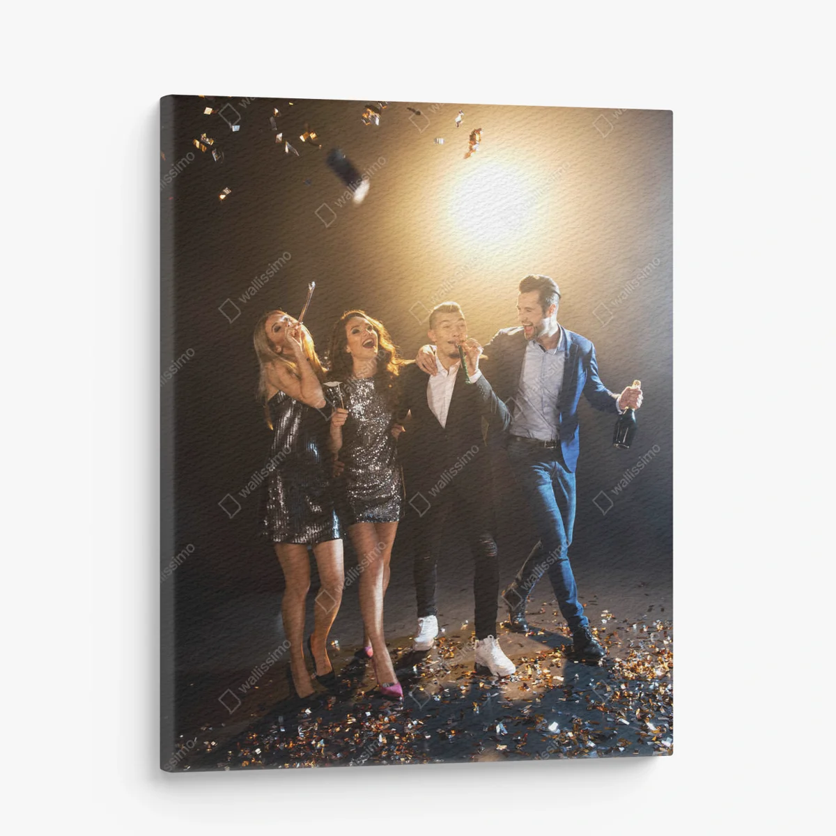 Leinwandbild Glückliche Freunde feiern • Leinwandbilder bei Wallnifity® Leinwandbild Glückliche Freunde feiern • Leinwandbilder bei Wallnifity®