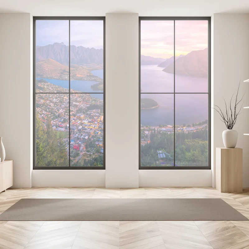 Fensteraufkleber Queenstown panorama bei dämmerung