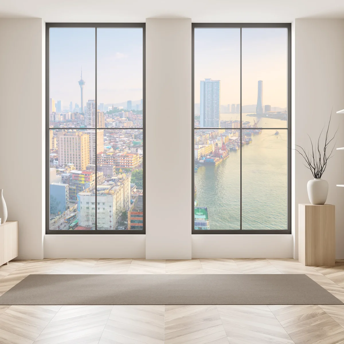 Naklejka na okno Macao panorama miasta o zachodzie słońca Naklejka na okno Macao panorama miasta o zachodzie słońca