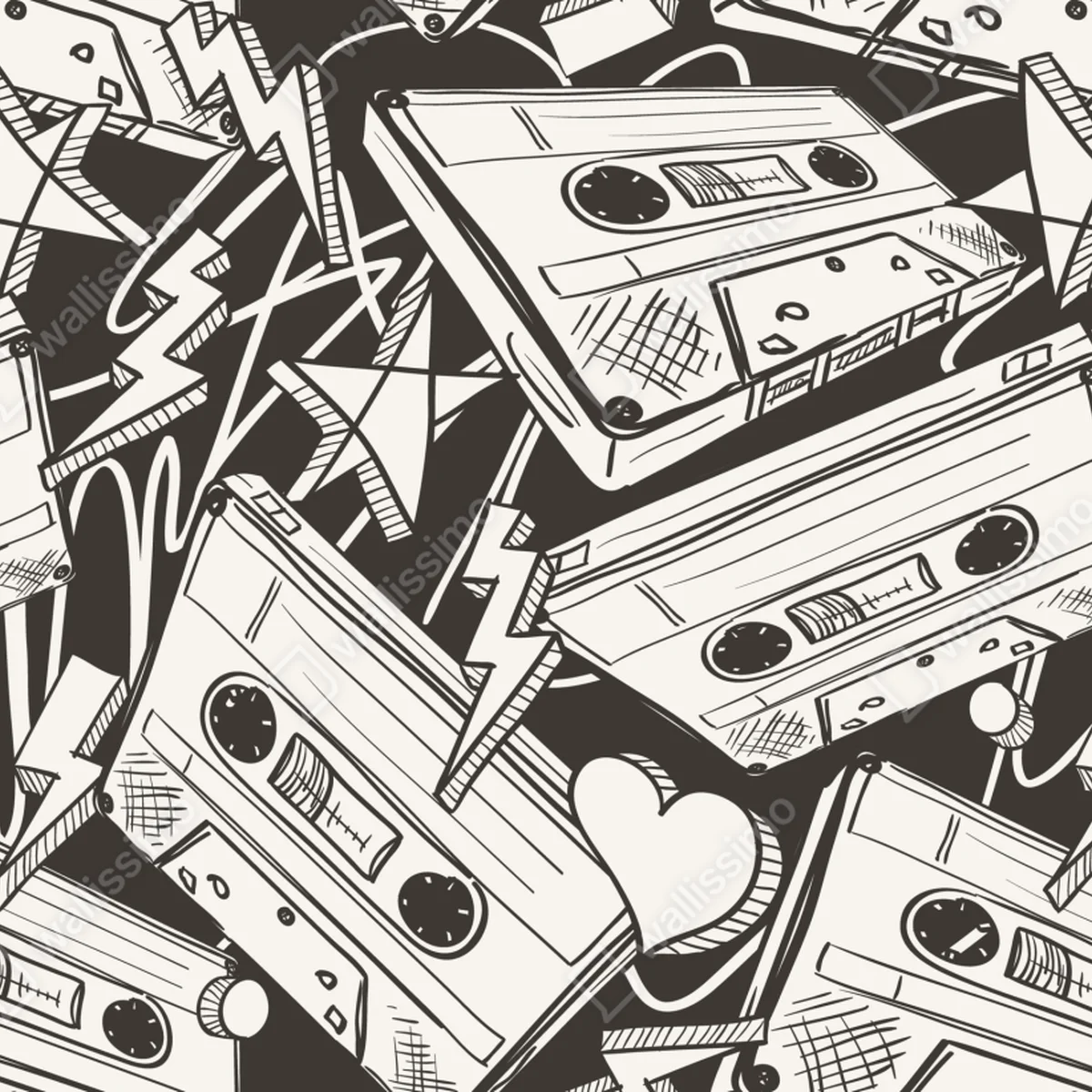 Fototapete vintage kassettenmuster Fototapete vintage kassettenmuster