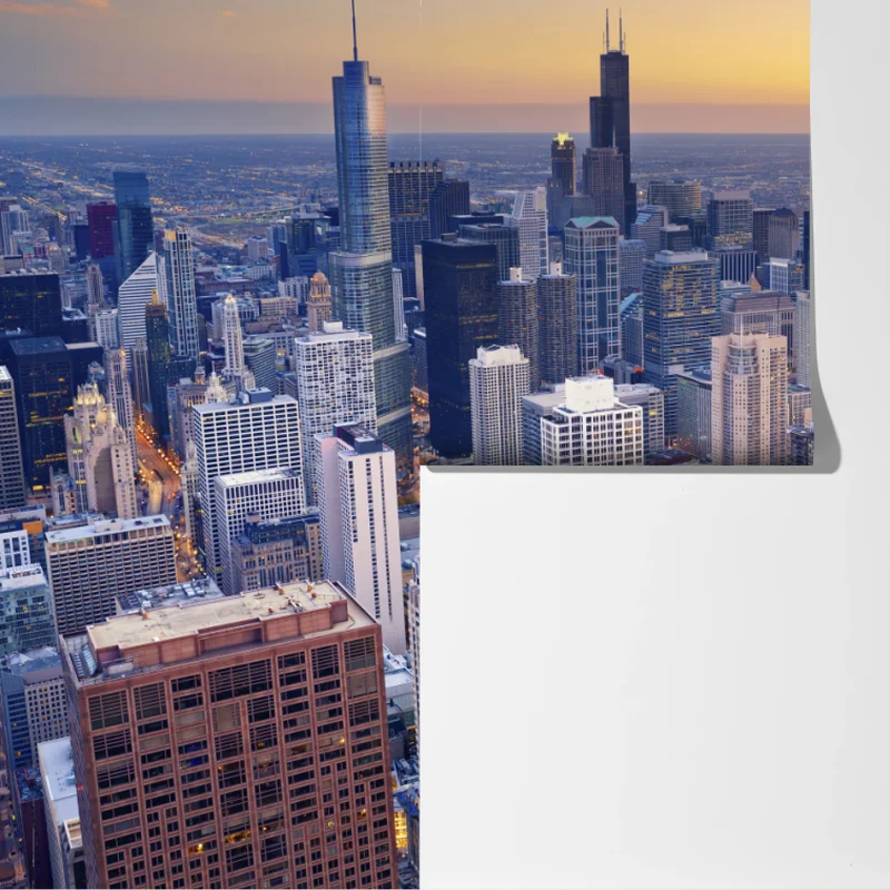 Fototapete stadtpanorama bei sonnenuntergang Fototapete stadtpanorama bei sonnenuntergang