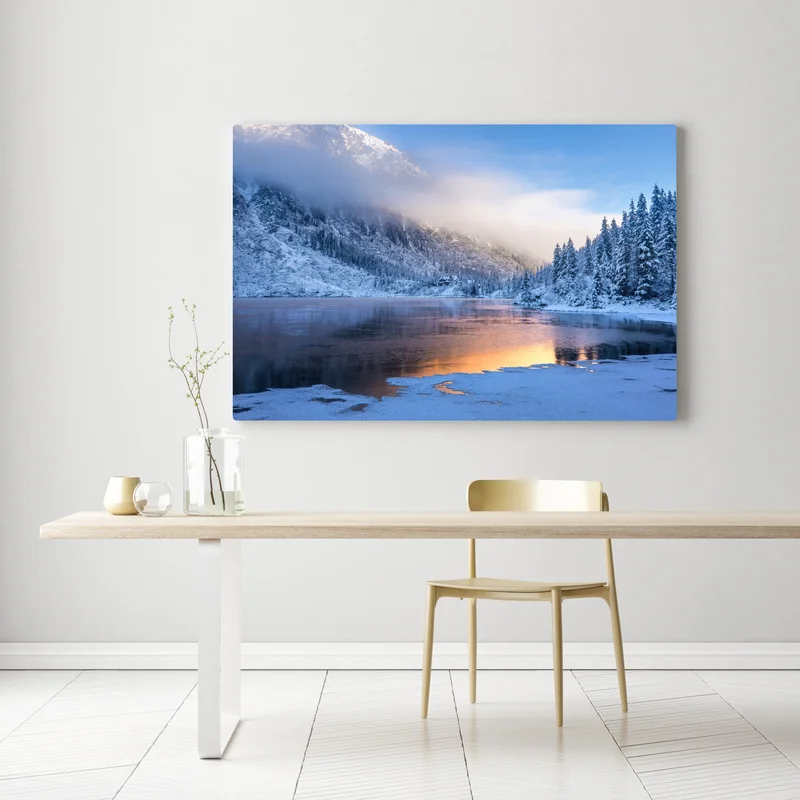 Leinwandbild winterlicher sonnenaufgang in der Hohen Tatra Leinwandbild winterlicher sonnenaufgang in der Hohen Tatra
